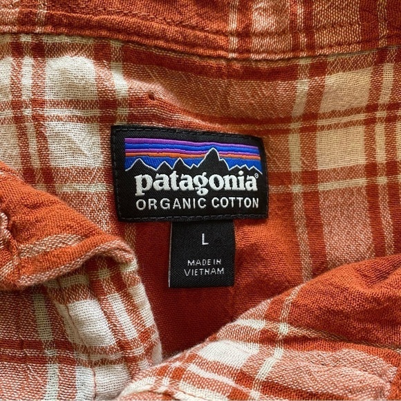 Patagonia Steersman Button Collared Shirt Organic Cotton Plaid Size Large - Picture 8 of 10